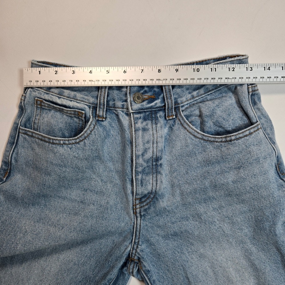 J. Galt Jeans Womens M Blue High Rise Straight Leg Raw Hem Button Fly Denim - Picture 6 of 8